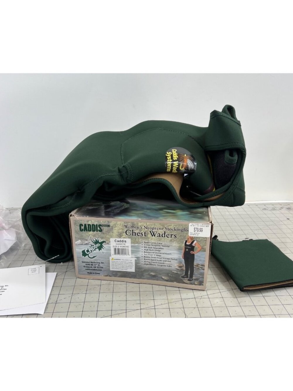 Caddis Womens Neoprene Chest Waders Forest Green Size S Stockingfoot Fishing